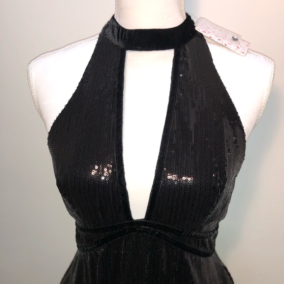 NWT Free People Black sequin dress size 4 - Picture 2 of 6